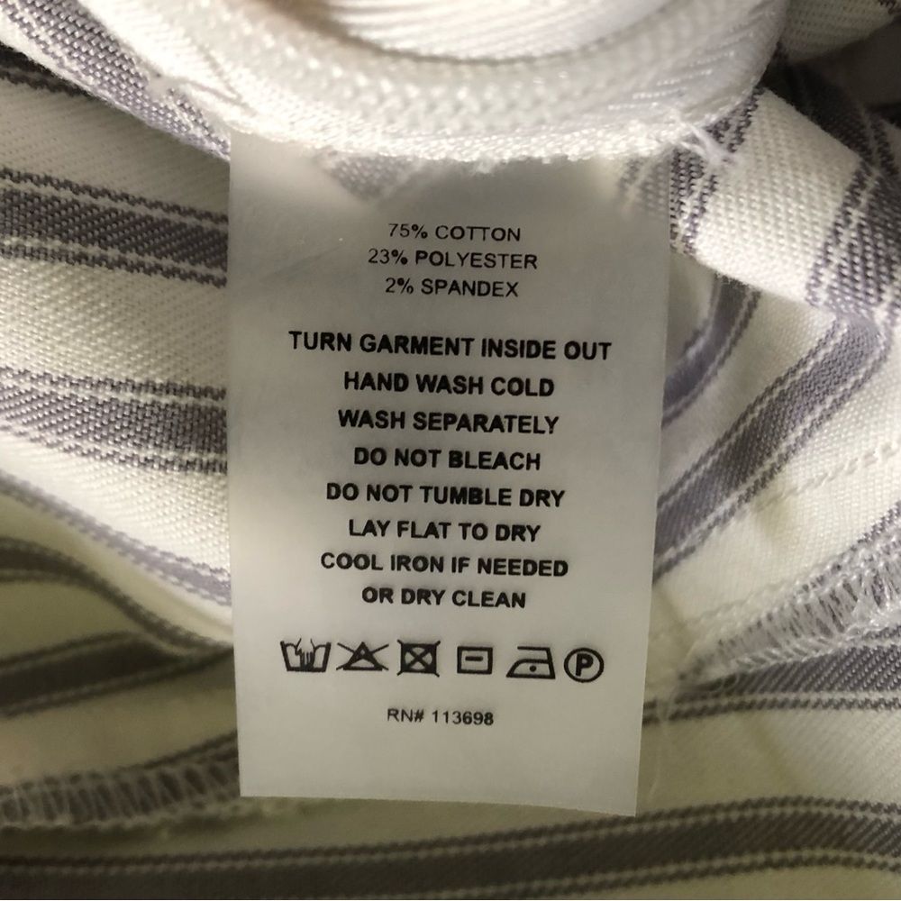 Margaret O'leary Striped Lace Up Pants White Gray Retro 70s Nwt Size Small Boho — image 5 of 5